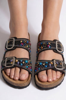 Kadın Taşlı Yumuşak Çift Tokalı Ortopedik Terlik | Kaymaz Taban, Yaz, Çeyiz, Günlük Terlik